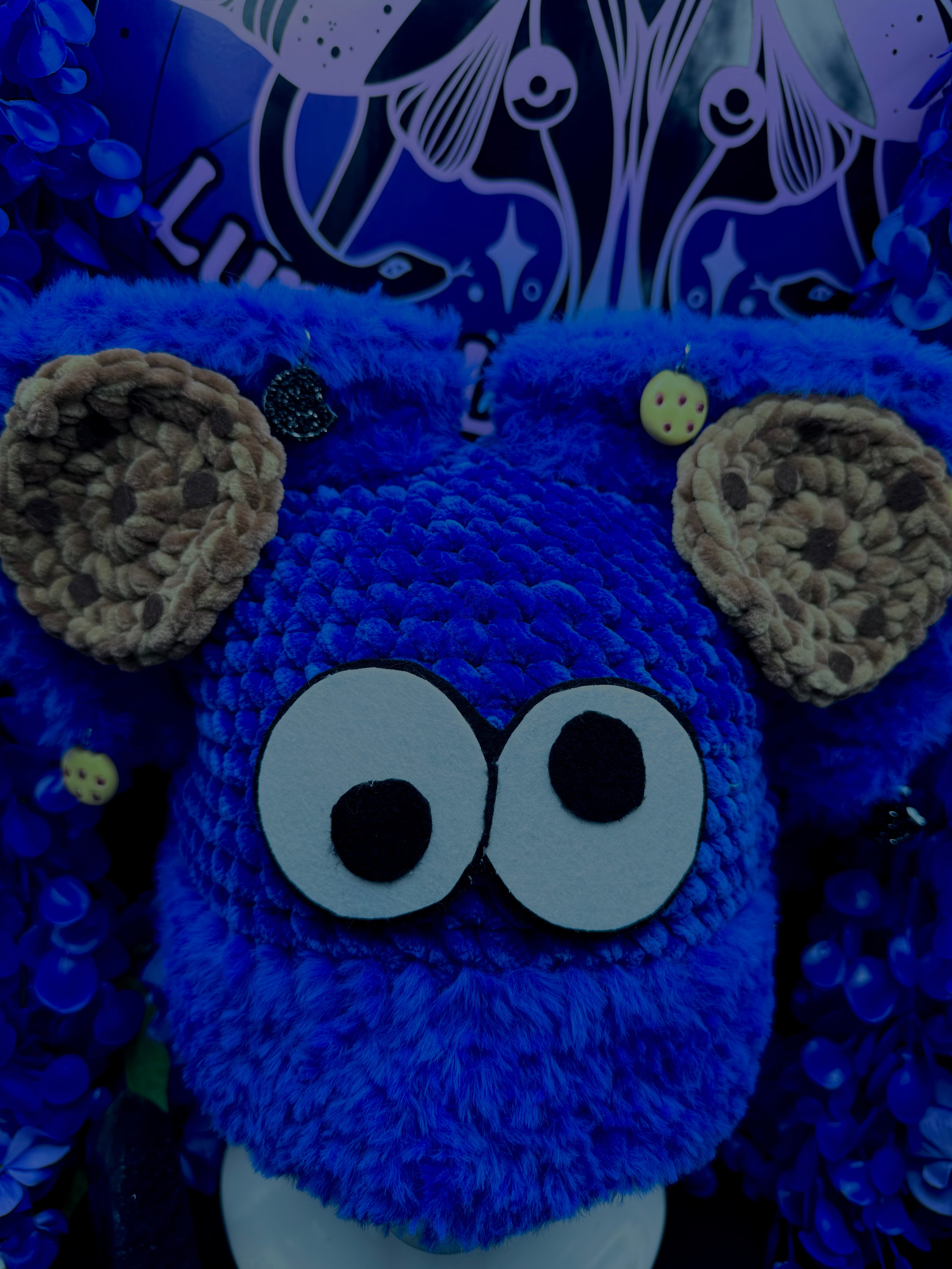 Cookie Monster Cat beanie